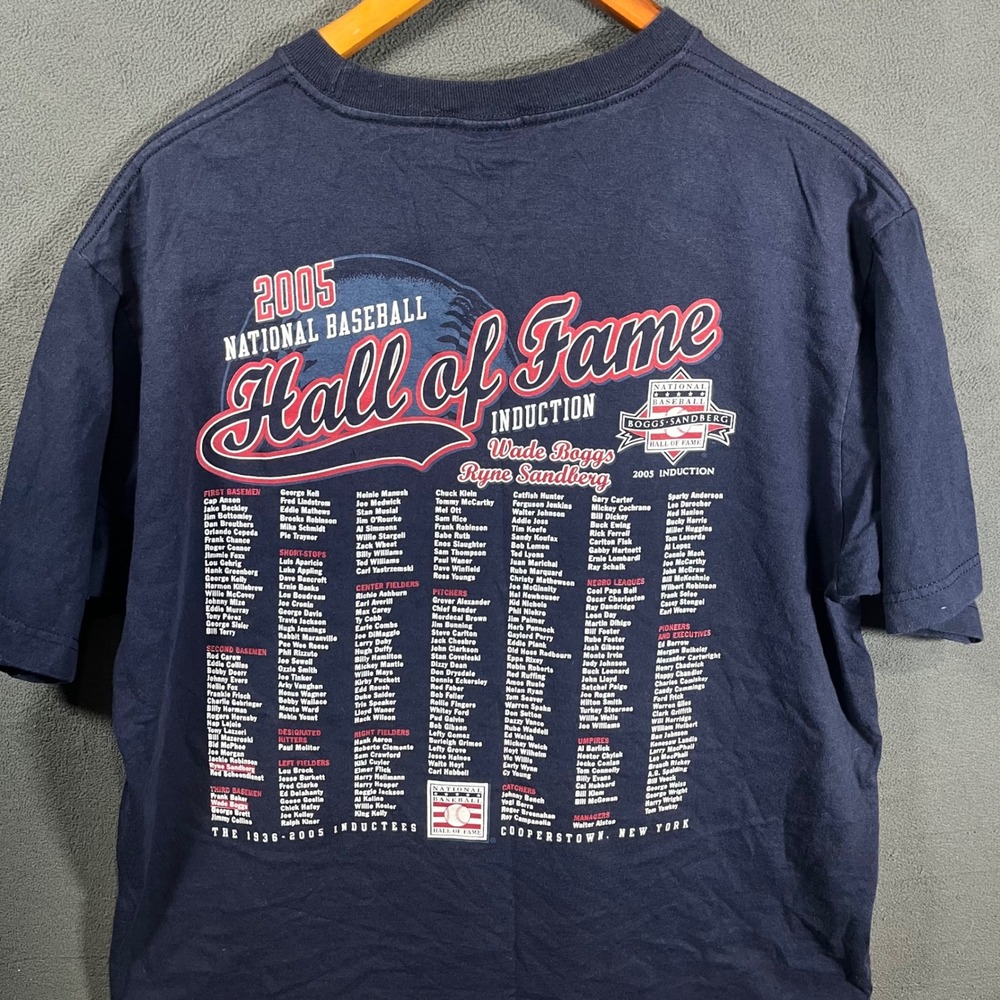 Gear For Sports 2005 Baseball Hall of Fame Wade Boggs Ryne Sandberg T-Shirt L